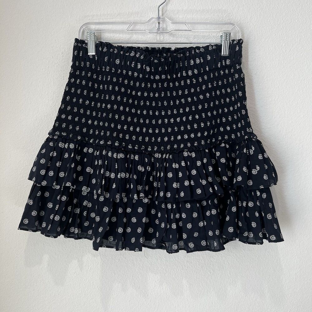 Loft Shell Smocked Ruffle Mini Skirt Women's Size M - Picture 3 of 8